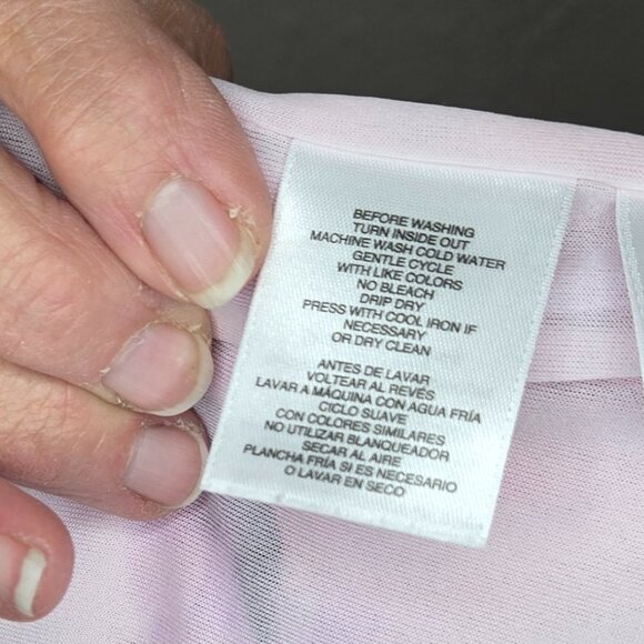 Pink Floral Chiffon Blouse with lining by Kasper Sz Lg, Excellent Pre-Owned Cond - Picture 6 of 6